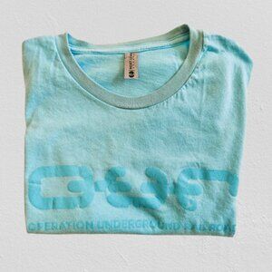 O.U.R. (Operation Underground Railroad) Womens Logo Crew Tee Cancun Blue-MEDIUM